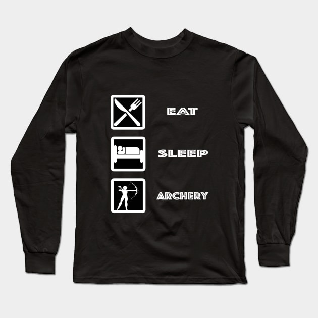 Archery - Eat Sleep Archery Long Sleeve T-Shirt by Kudostees